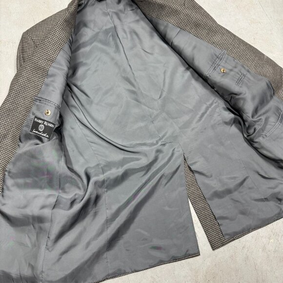 Samuelsohn Wool Cashmere Blazer Houndstooth Sport Coat Brown 41R - Picture 6 of 8